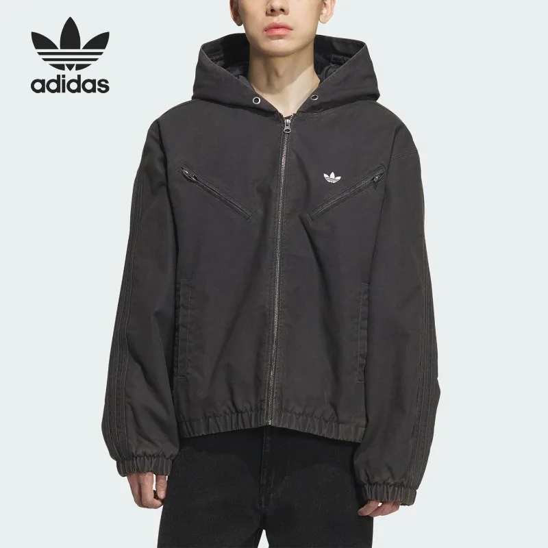 Adidas Clover Men's and Women's Casual Hooded Sports Loose Warm Jacket KC2640