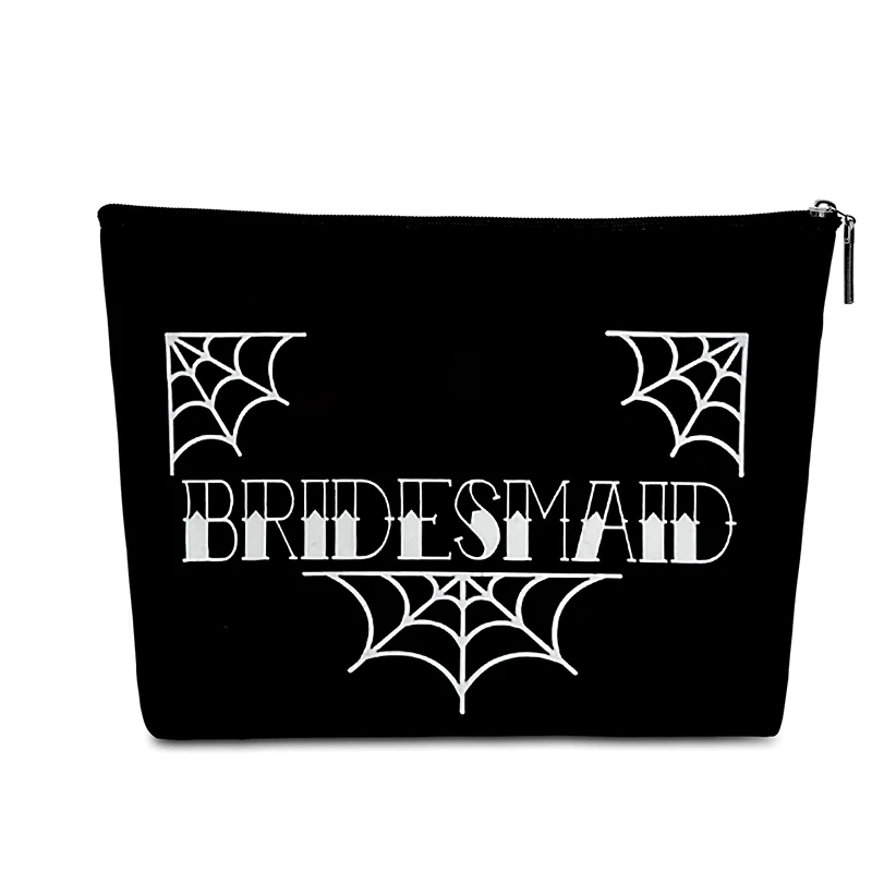 Gothic Spooky Halloween Bridal shower Bachelorette hen Party Wedding bride bridesmaid maid of honor makeup bag Proposal Gift