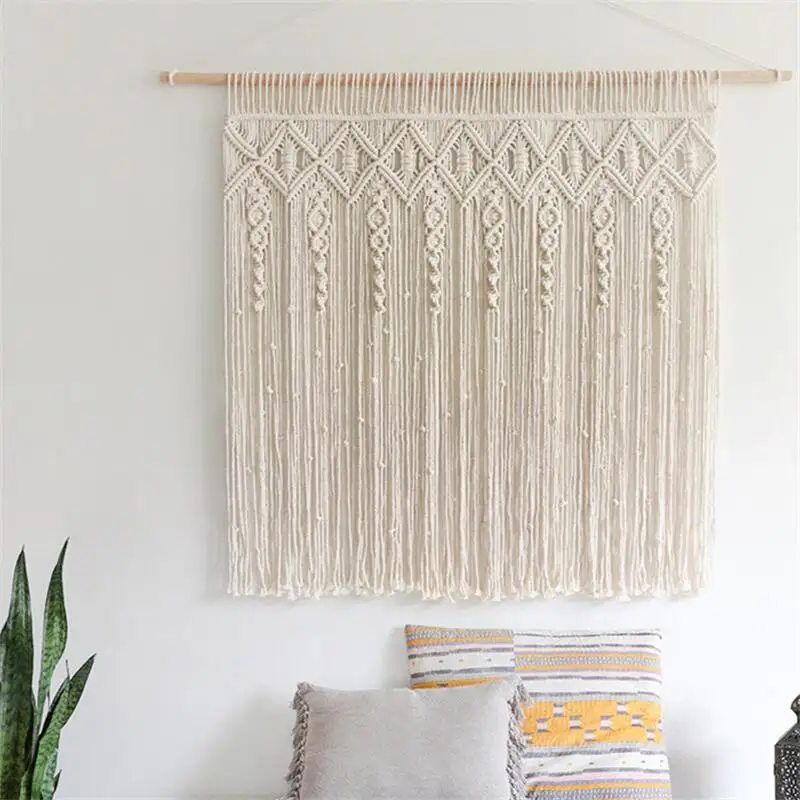 Hand  Made Macrame Door Curtain Tapestry Wall Hanging Art Tapestry Boho Decoration Bohemia Bedside Backdrop Tapestry