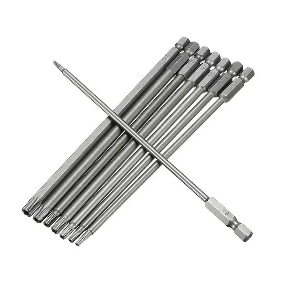 

8Pcs 150mm 1/4 Inch Hex Magnetic Torx Screwdriver Bit Set Hand Tool Hexagon Handle Screwdriver Bit Screwdriver Tool Set