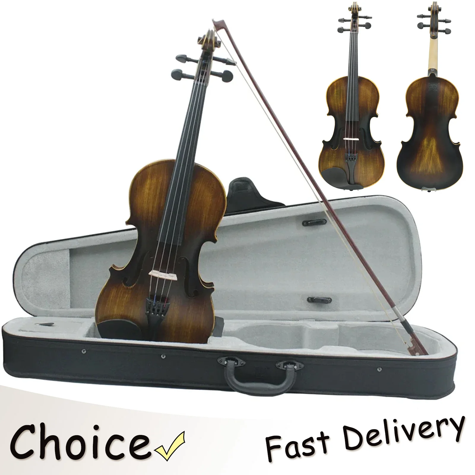 

Astonvilla 4/4 Acoustic Violin Basswood Retro Matte Violin Solid Wood Fiddle 4/4 Violin Instruments With Case Bow Accessories