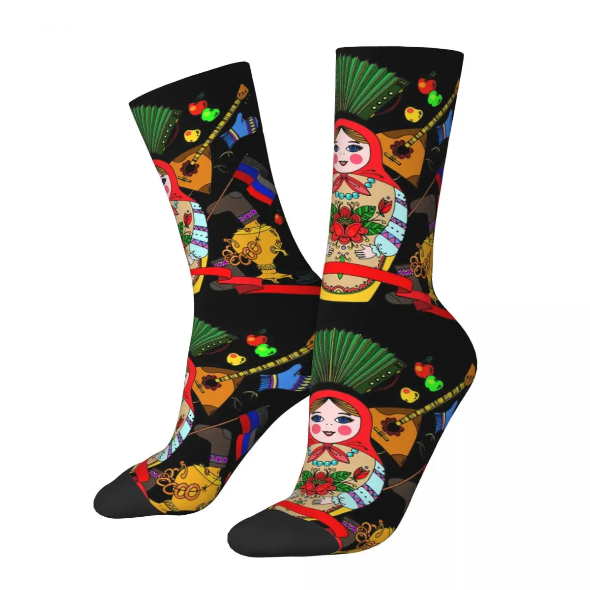 Funny Crazy Sock for Men Folk Life Hip Hop Harajuku Russia Matryoshka Art Culture Happy Quality Pattern Printed Boys Crew Sock