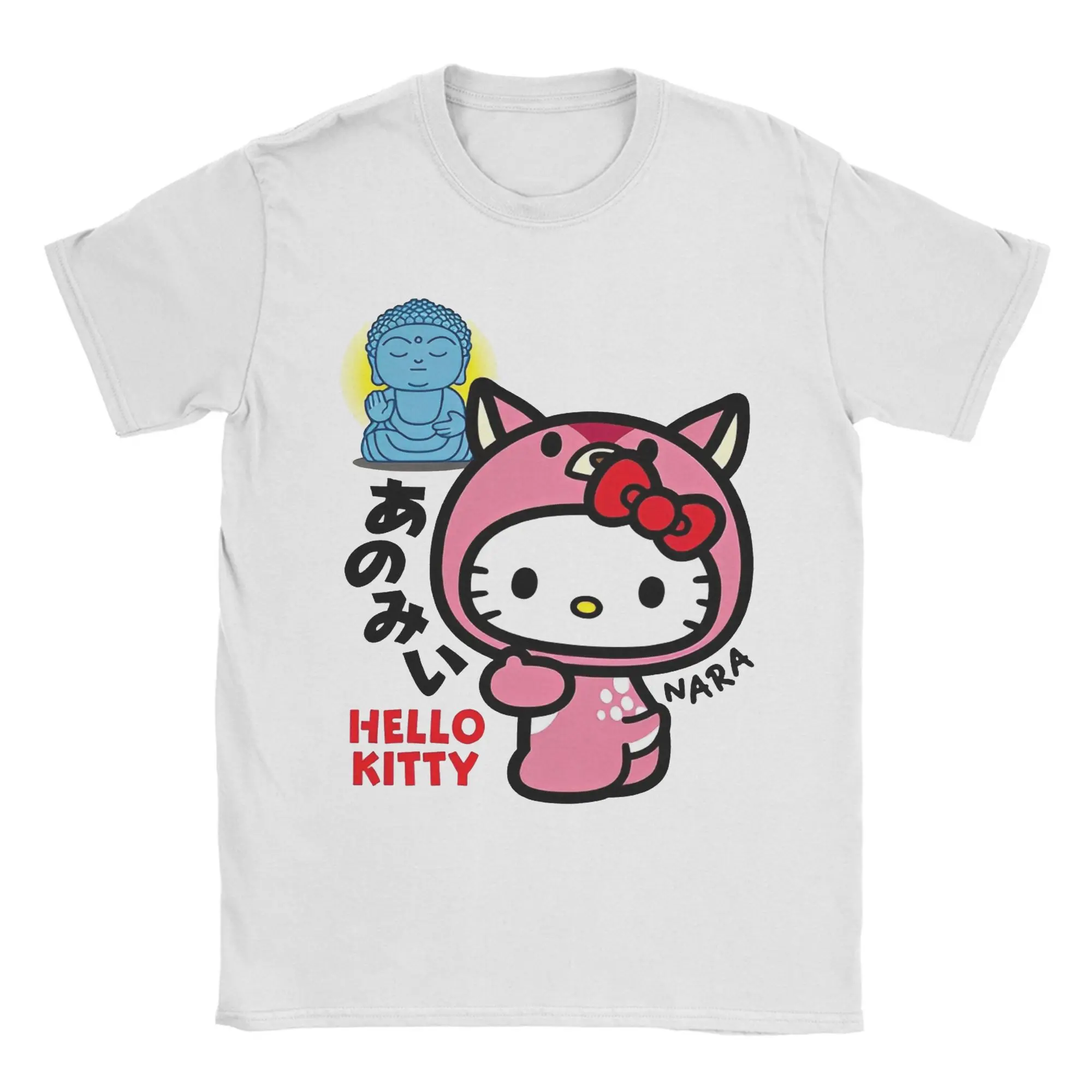Camiseta con nombre del lugar de Hello Kitty Japón para hombres y mujeres, recién llegados, camisetas hellokitty, ropa 100% de algodón