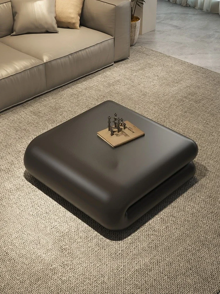 Minimalist coffee table special-shaped black fiberglass, designer creative square book coffee table artistic sense