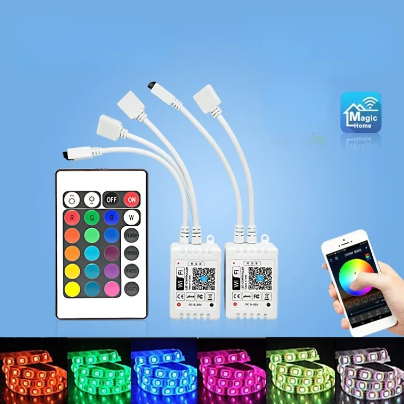 24Keys LED RGB Controller DC12V IR Remote Dimmer Controller for SMD 5050 RGB LED Strip Lights IR Remote Control Box with Battery