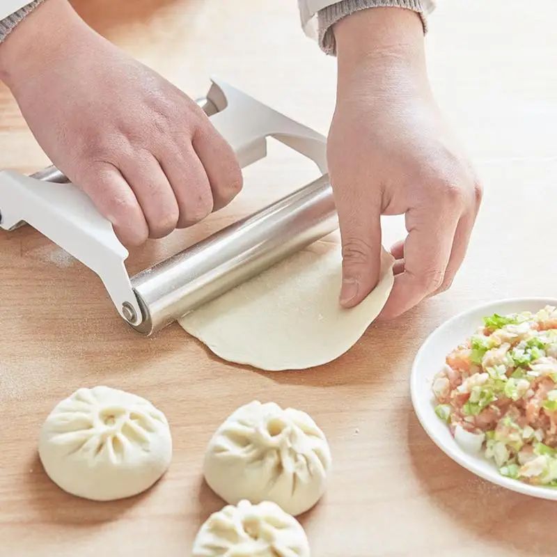 New Stainless Steel Rolling Pin Non-stick Dough Pastry Roller Kitchen Dumplings Machine Noodles Pizza Pies Baking Tools