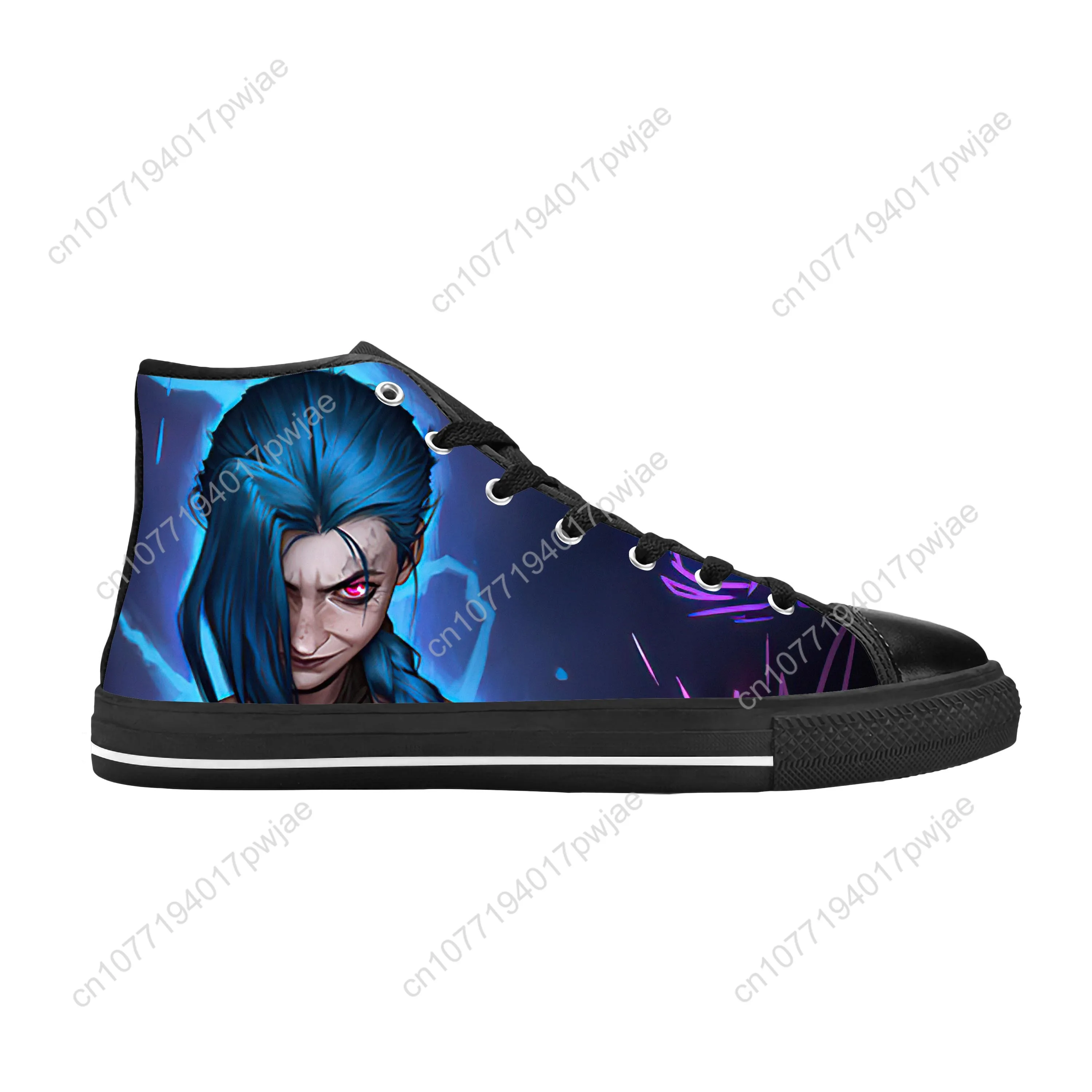 Jinx Arcane League of Legends Lol Game Anime Cute Casual Cloth Shoes High Top Comfortable Breathable 3D Print Men Women Sneakers