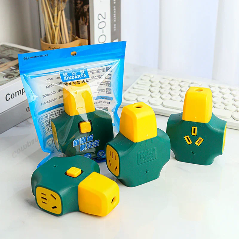 Drag Socket With Switch Indicator, Multi Plug Socket, Yellow Green Heat-resistant Socket, Drag Board Plug