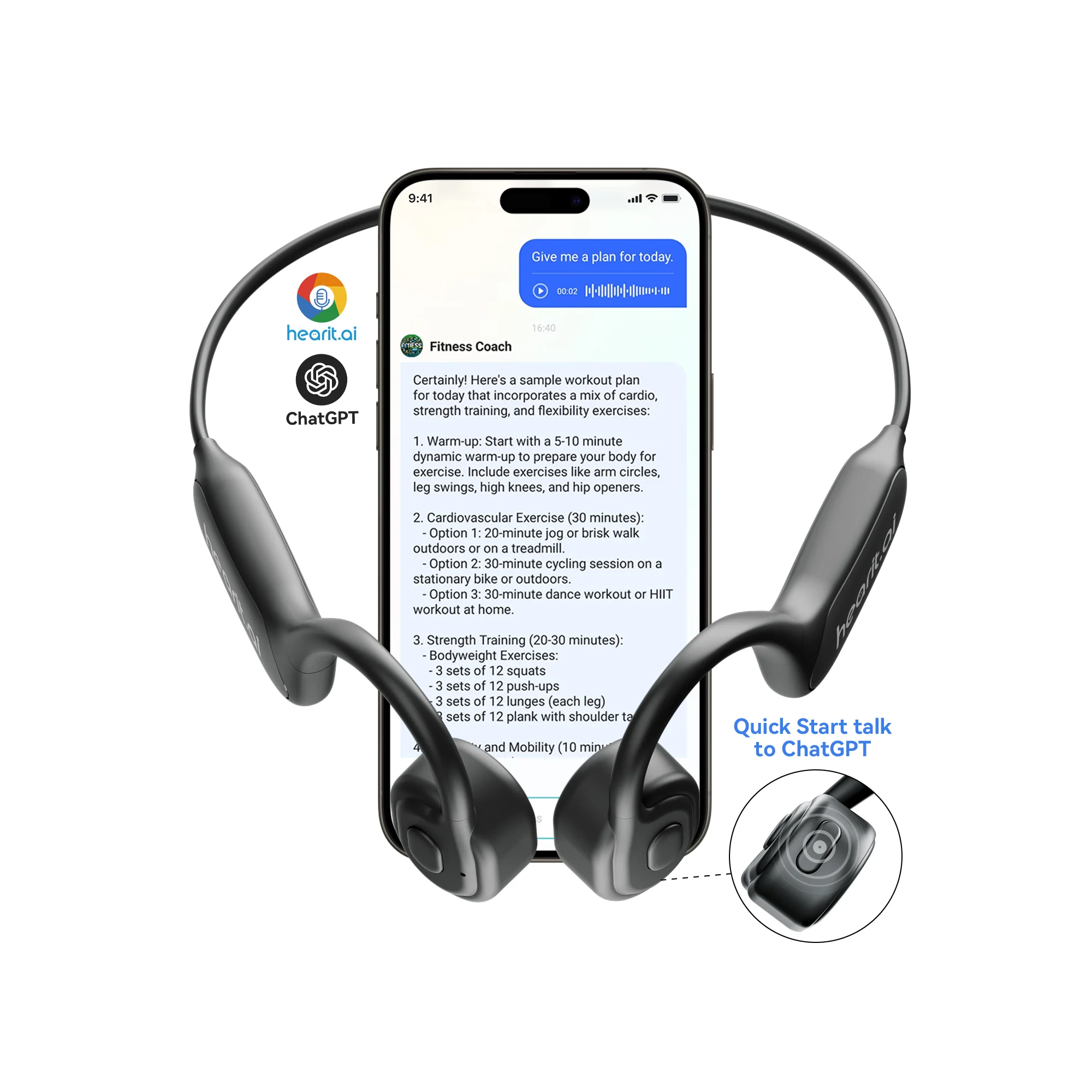 CES 2025 Auriculares de conversación inteligentes Ai Hear AI Diseño de auriculares BT Auriculares inalámbricos con asistente inteligente