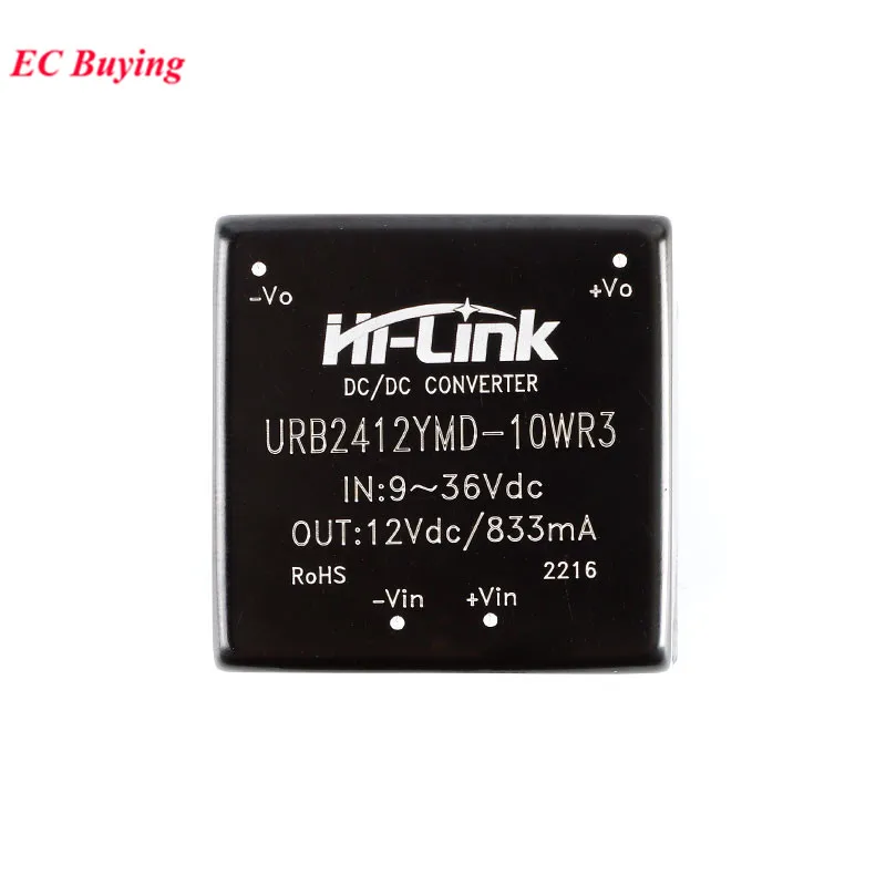 10W DC DC 24V to 12V 833mA HLK-10D2412 HLK-URB2412YMD-10WR3 DC-DC Isolated Non Regulated Converter Power Supply Module