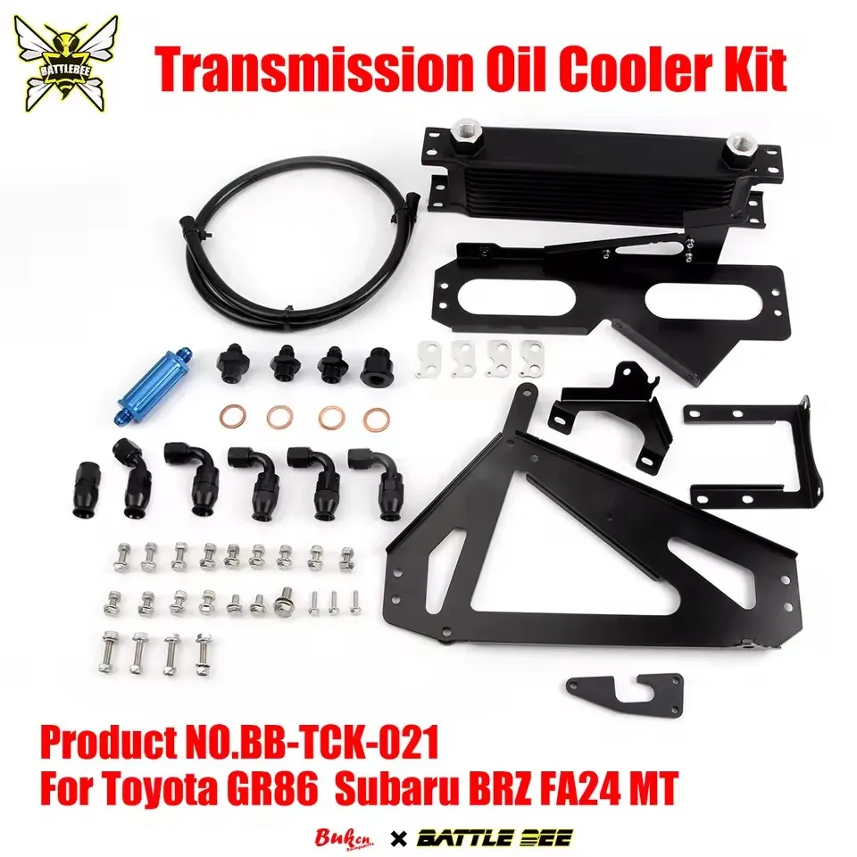 10 Rows Oil Cooler Kit AN10 Transmission Oil Cooler Kit Oil Filter Adapter For Toyota GR86 Subaru BRZ FA24 MT BB-TCK-021