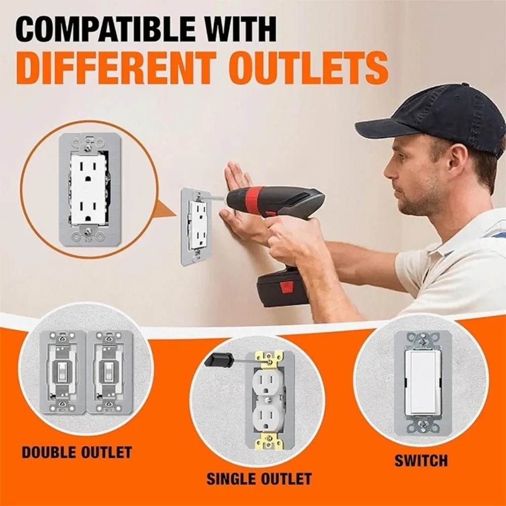20 Pack Stainless Steel Wall Plate Spacer Dual Plate Design Stability Feature Outlet Switch Shim Leveling Device For Electrician