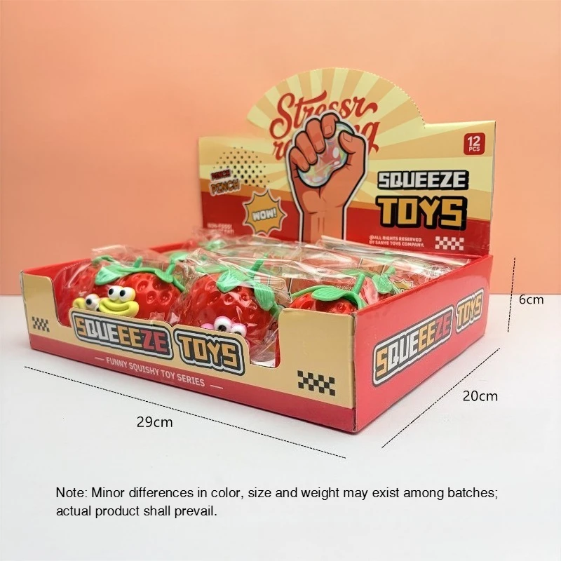 Simulation of fruit and strawberry squeezing toys soft sticky hand toys decompression vent pranks decompression squeezing toys. view 6