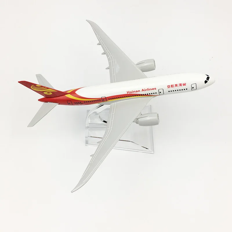 16CM Alloy aircraft model Hainan Airlines Boeing787 Diecast Aviation Plane Collectible Miniature Toys for Boys Dropshipping