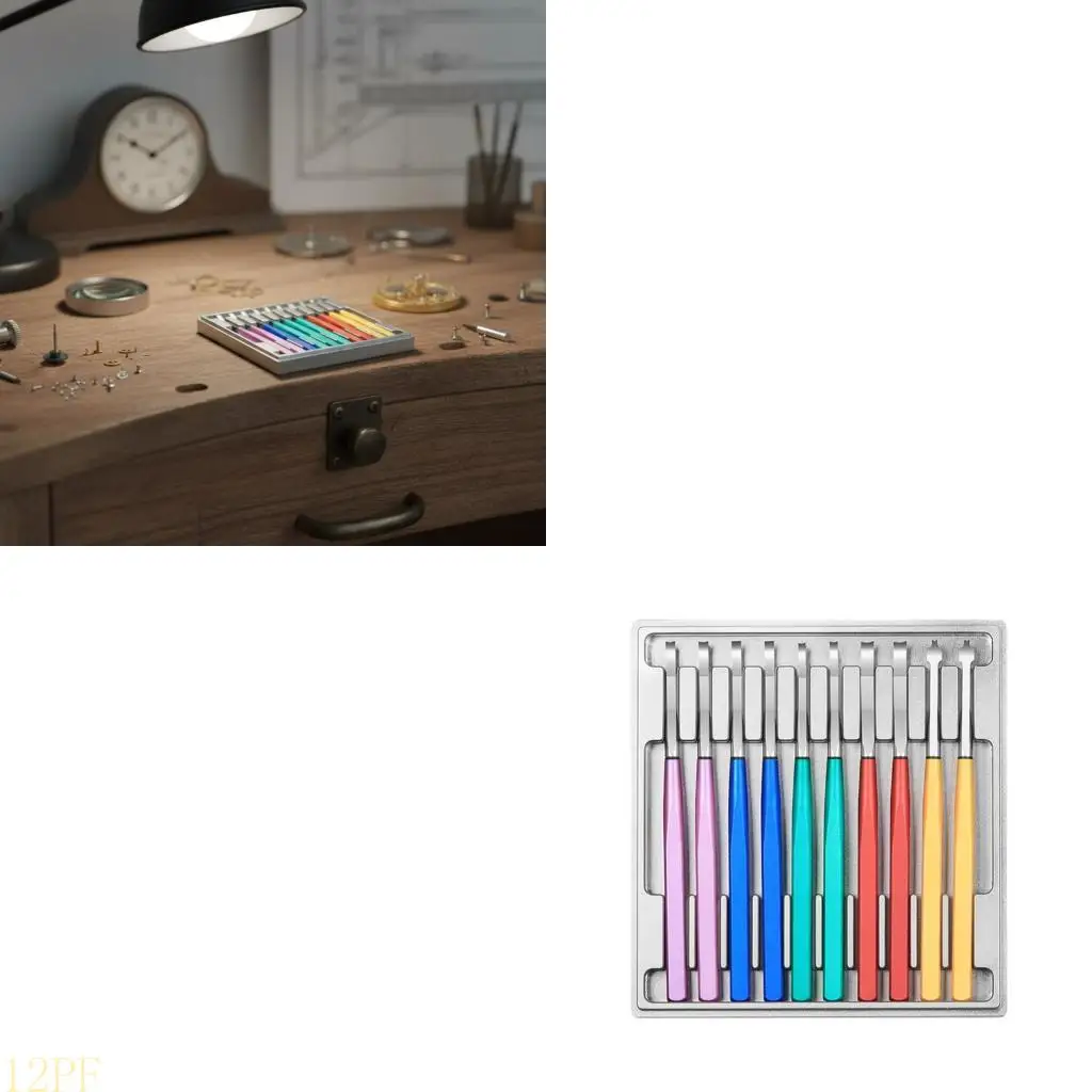 

Эргономичный набор для снятия часов 12PF, инструмент из 10 сплавов, расположенный в прозрачной акриловой коробке, для ремонта