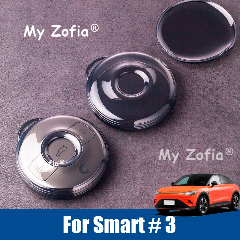 

TPU Car Remote Key Case Cover For Smart Elf #3 #1 Translucent black Key Case Cover Protector Shell Holder Shell Accessories