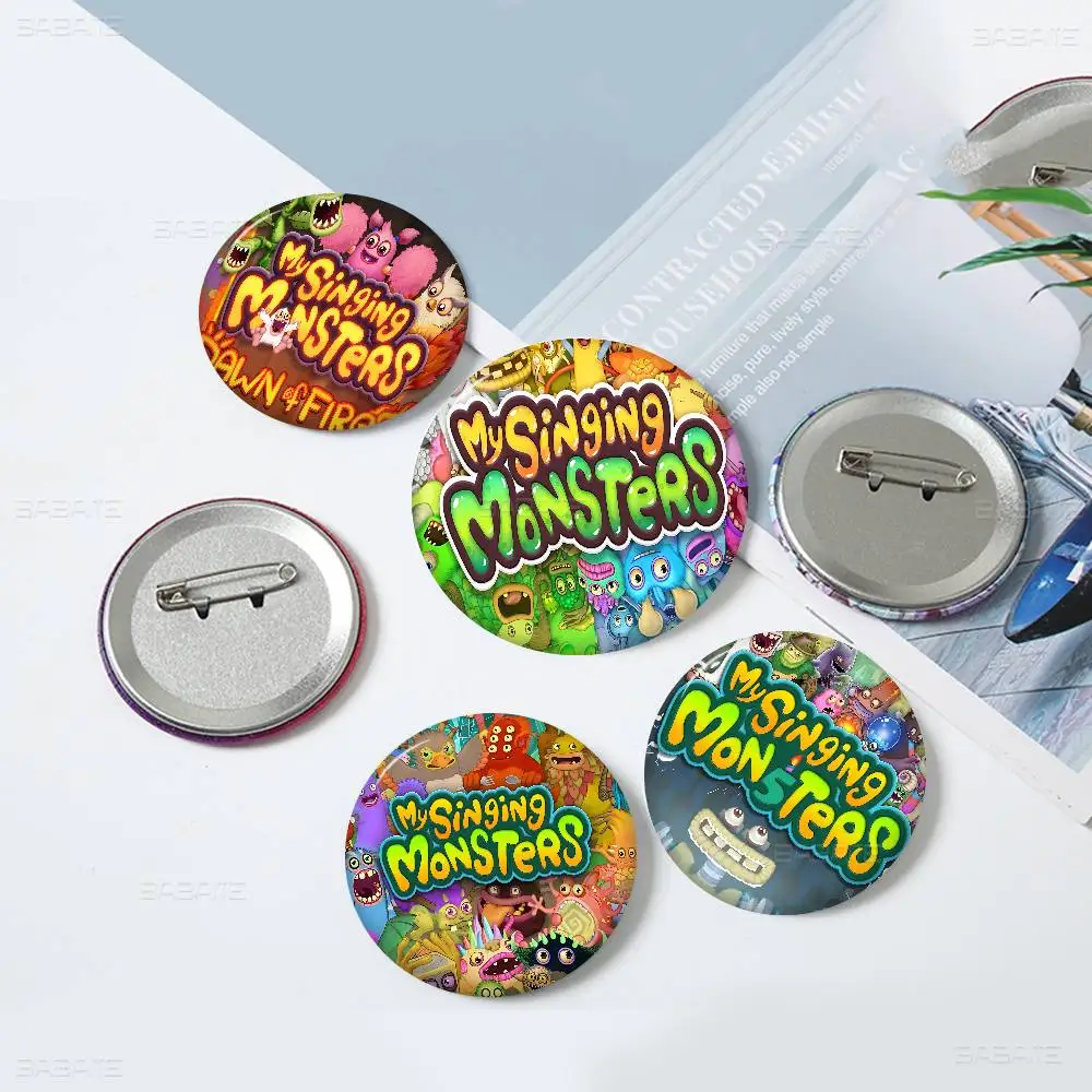 M-My-Singing-Monsters-Game Creative Pins Funny Round Snap-in Brooch Badge Backpack Hat Accessories Jewelry Gifts for Friend