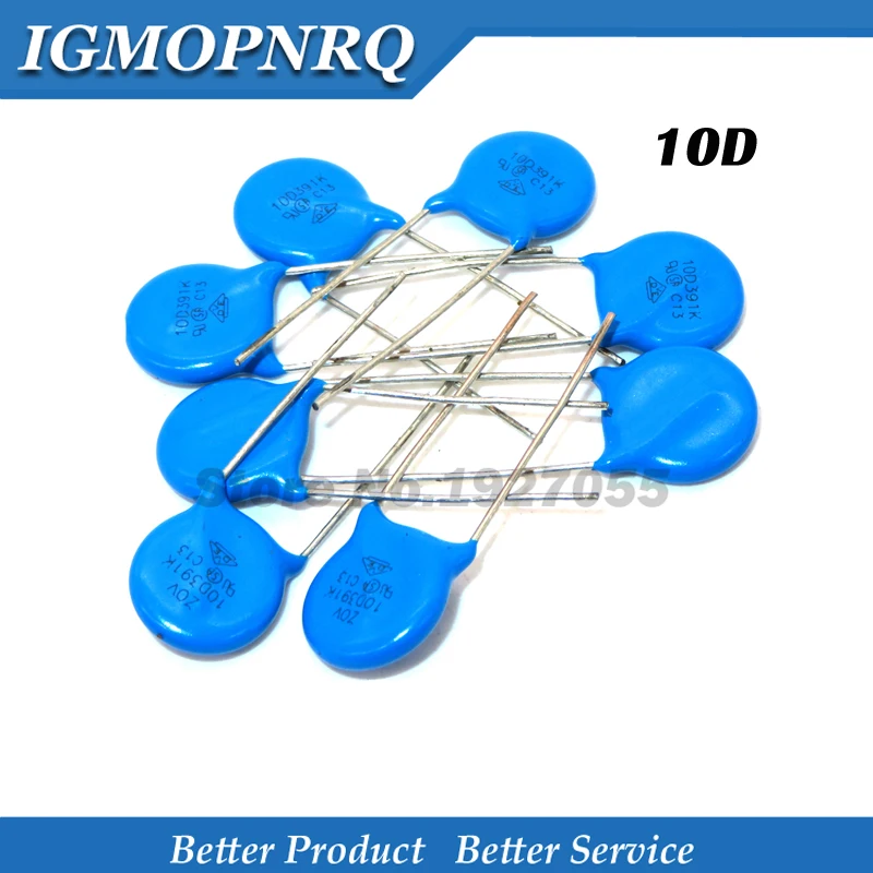 10PCS Varistor 10D101K 10D102K 10D241K 10D270K 10D271K 10D330K 10D390K 10D470K 10D471K 10D511K 10D820K 10D821K  piezoresistor