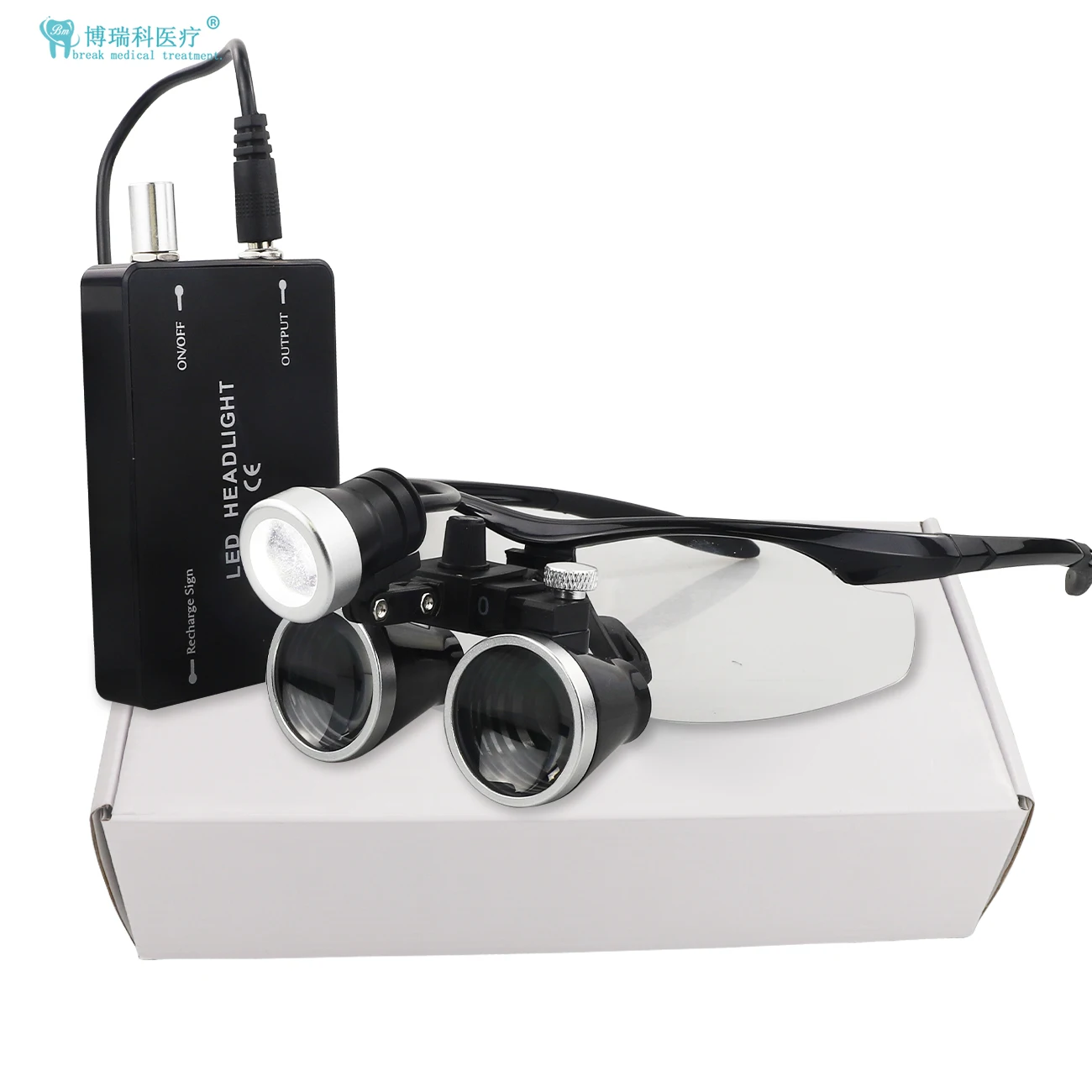 Binocular Dental Loupes 2.5X/3.5X Magnifying Glass 5W LED Headlight Rechargeable Battery Portable Dentistry Equipment Medical