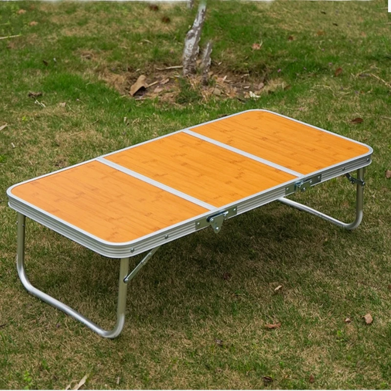 Outdoor Folding Table Barbecue Bamboo Board Table Camping Portable Three Fold Table Self-driving Picnic Table New