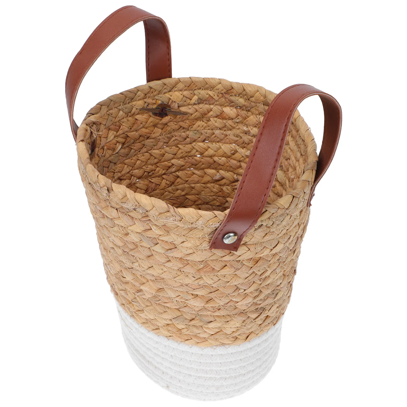 

1Pcs Straw Woven Plants Basket Natural Hand-Woven Durable Storage Basket Home Decor Multipurpose Holder Home Decoration
