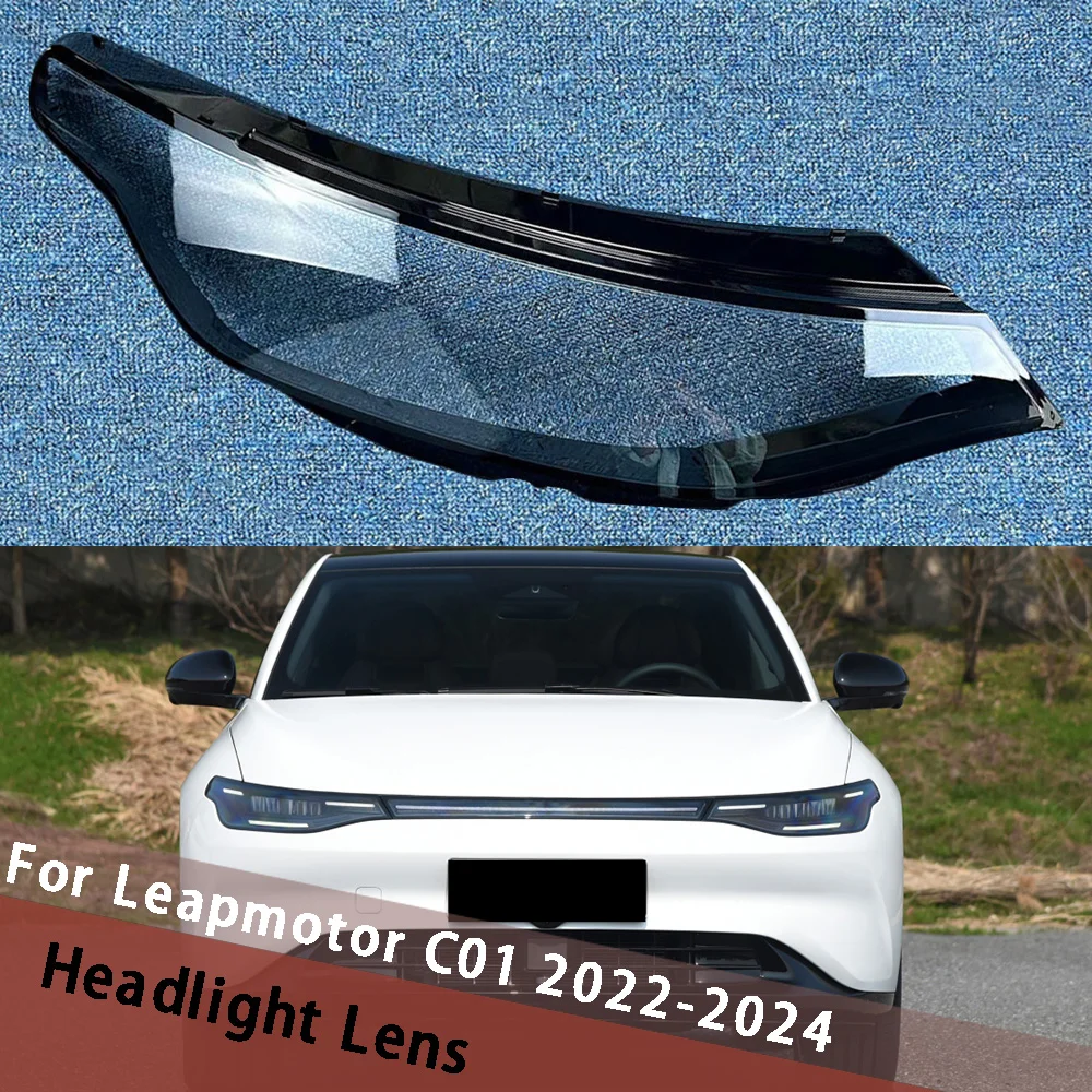 For Leapmotor C01 2022 2023 2024 Headlamp Cover Housing Lamp Mask Headlight Shade Shell Transparent Lens Lampshade Plexiglass