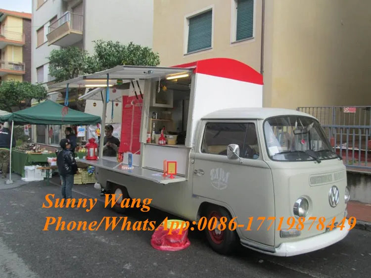 4.7m Long Kitchen Cooking Truck Retro Food Cart Ice Cream Food Van Juice Vending Kiosk For Sale