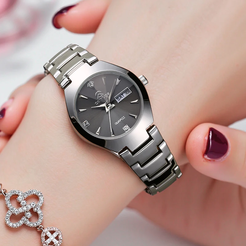 ساعات نسائية عصرية ساعة يد أصلية فاخرة للفتيات مقاومة للماء ومضيئة للسيدات ساعة عصرية بمقياس الزركون هدية للتاريخ