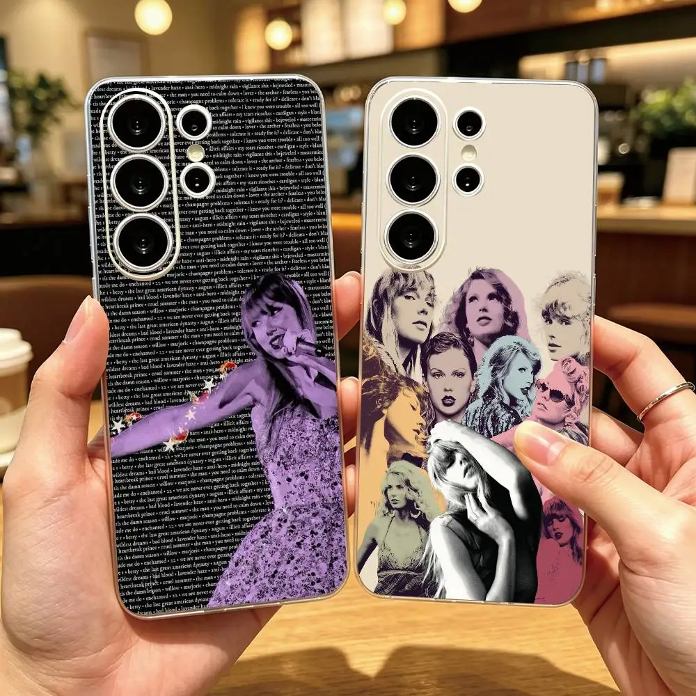 S-Singer TaylorES SwiftES Phone Case For Samsung S25,S24,S21,S22,S23,S30,Ultra,S20,Plus,Fe Transparent Cover Gift