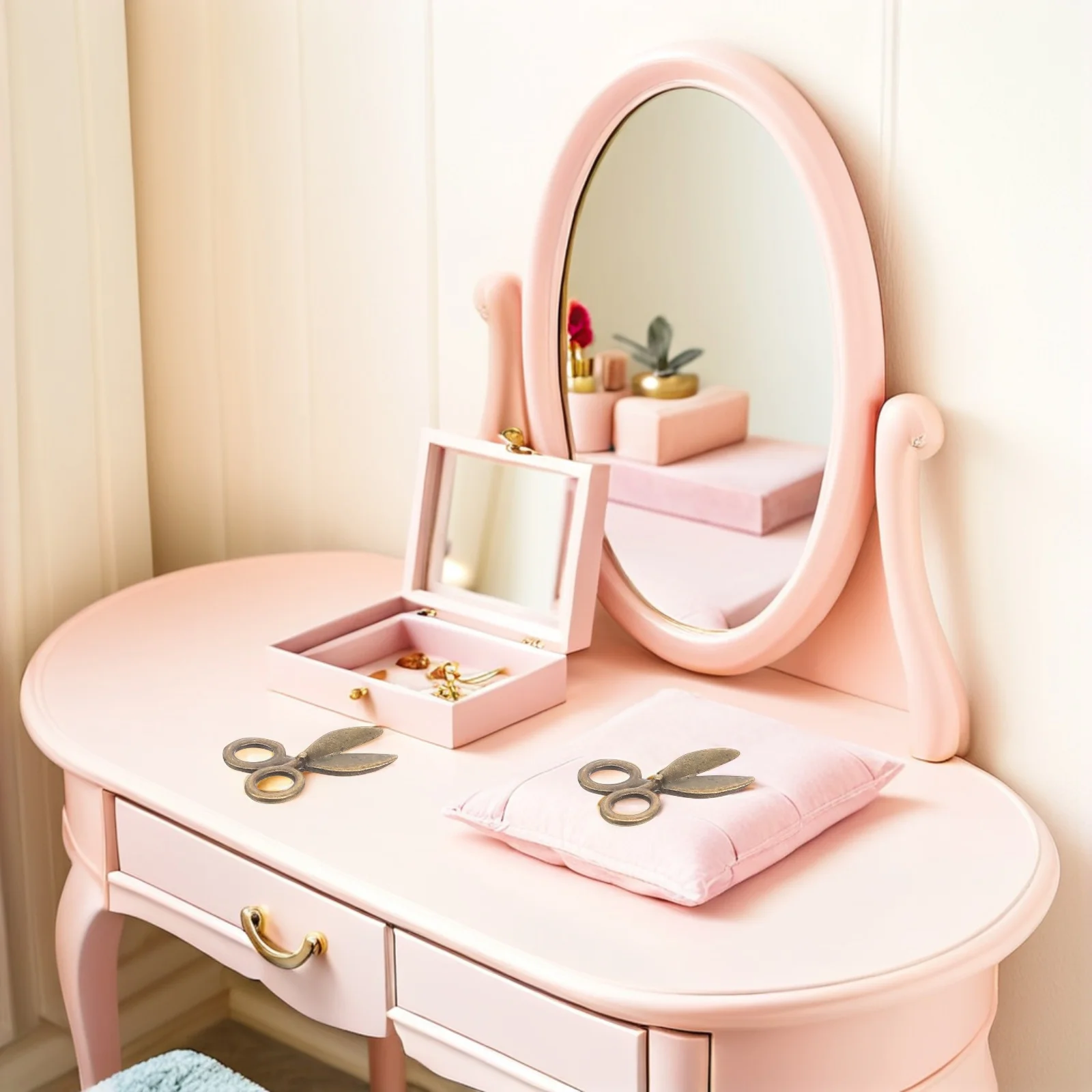 50Pcs Miniature Metal Tiny Realistic Dollhouse Scissors Vintage Sewing Tools for Micro Landscape Crafting Decorations