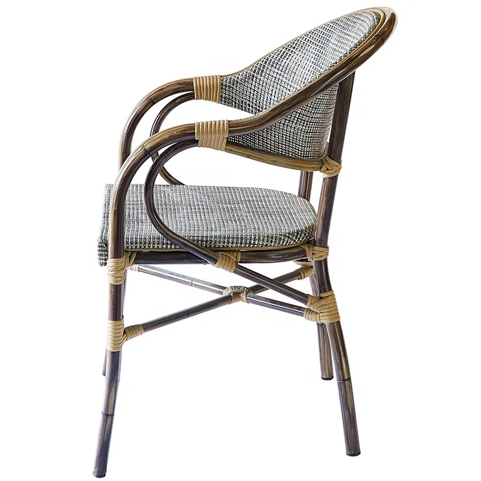 Aluminum Outdoor Garden Furniture Rattan Chairs French Bistro  Furniture Set