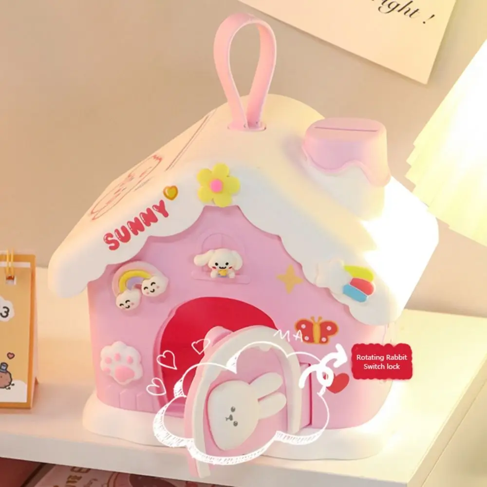 الإبداعية الفطر البيت حصالة المحمولة مفتاح قفل حصالة على شكل حيوان البنك البلاستيك الأمن عملة البنك الطلاب هدية #5