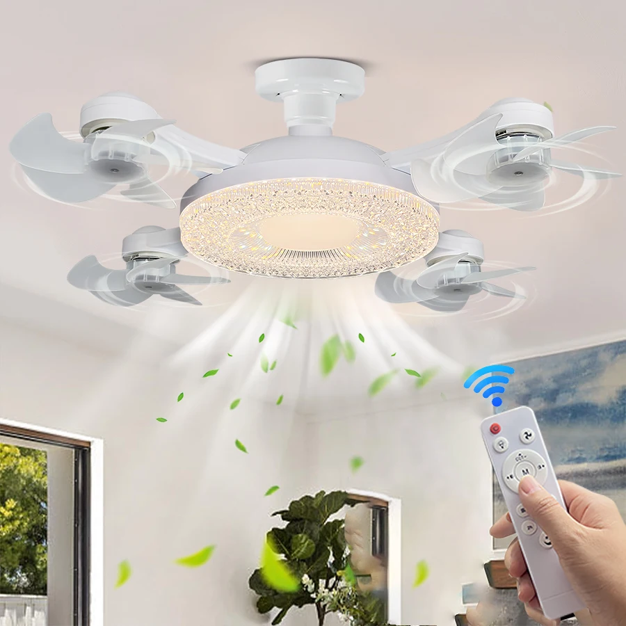 

2-in-1 Suspended Drone LED Ceiling Fan Light, Remote Dimming Control, Silent 3-speed Large Fan, Suitable for Living Rooms