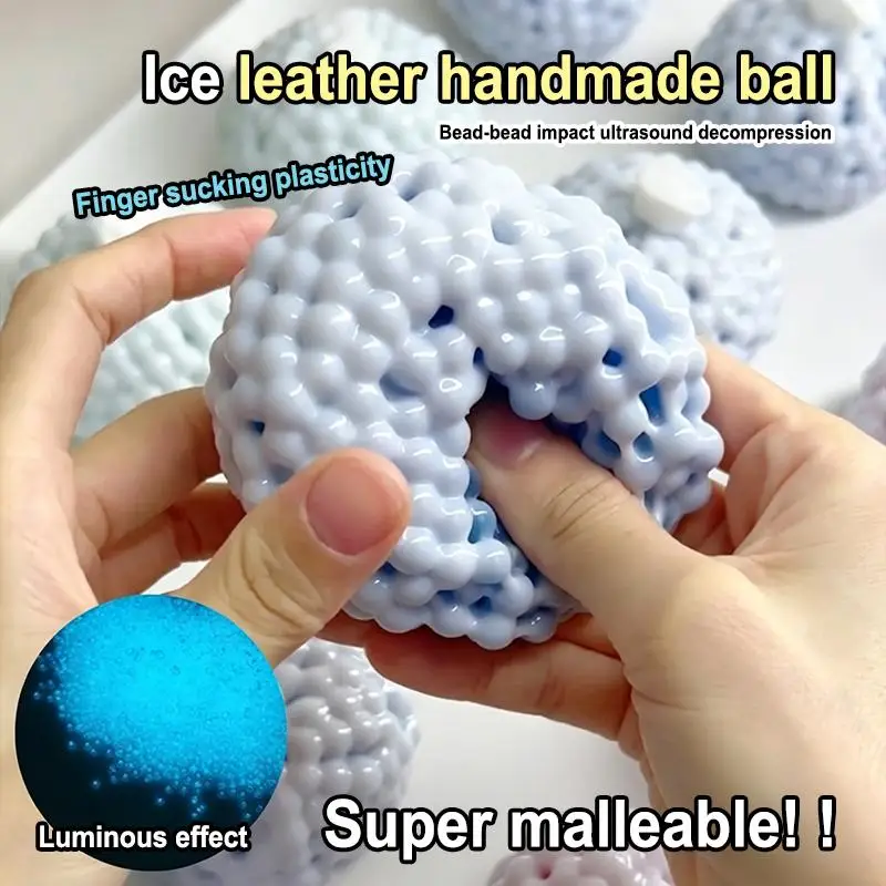 Shapeable Ice Skin Sand Balls With Crinkly Sound Soft Texture For Stress Relief Office Home Relaxation Desktop Squeezing Toy