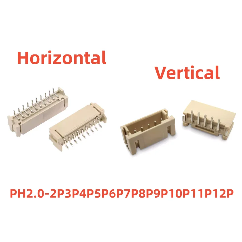 10pcs 100pcs PH2.0 Vertical SMD Horizontal Patch Socke Wire Connector Terminal PH 2.0mm Pitch 2P3P4P5P6P7P8P9P10P11P12P