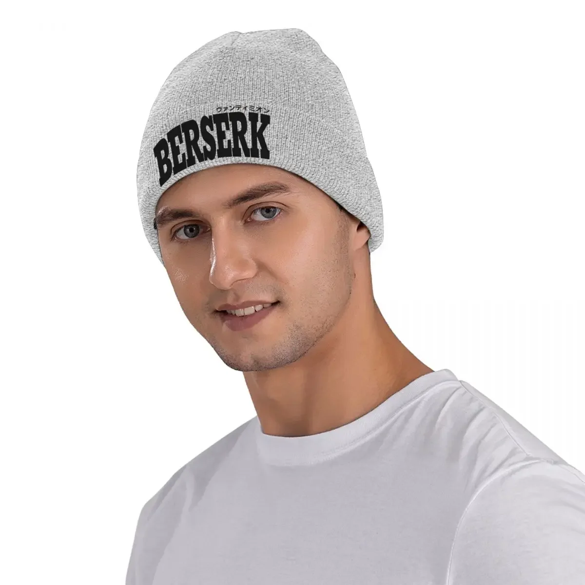 Men Women Cuff Beanie Berserk Anime Merch Winter Skull Knitted Hat Cap Beanies Skullies