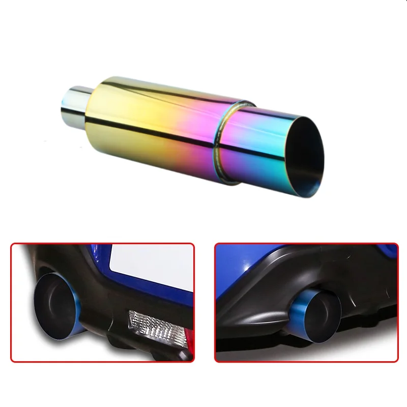 كاتم صوت أنظمة عادم السيارة العالمي عالي الأداء من الفولاذ المقاوم للصدأ مباشرة من خلال كاتم صوت العادم يعزز الصوت والأناقة #2