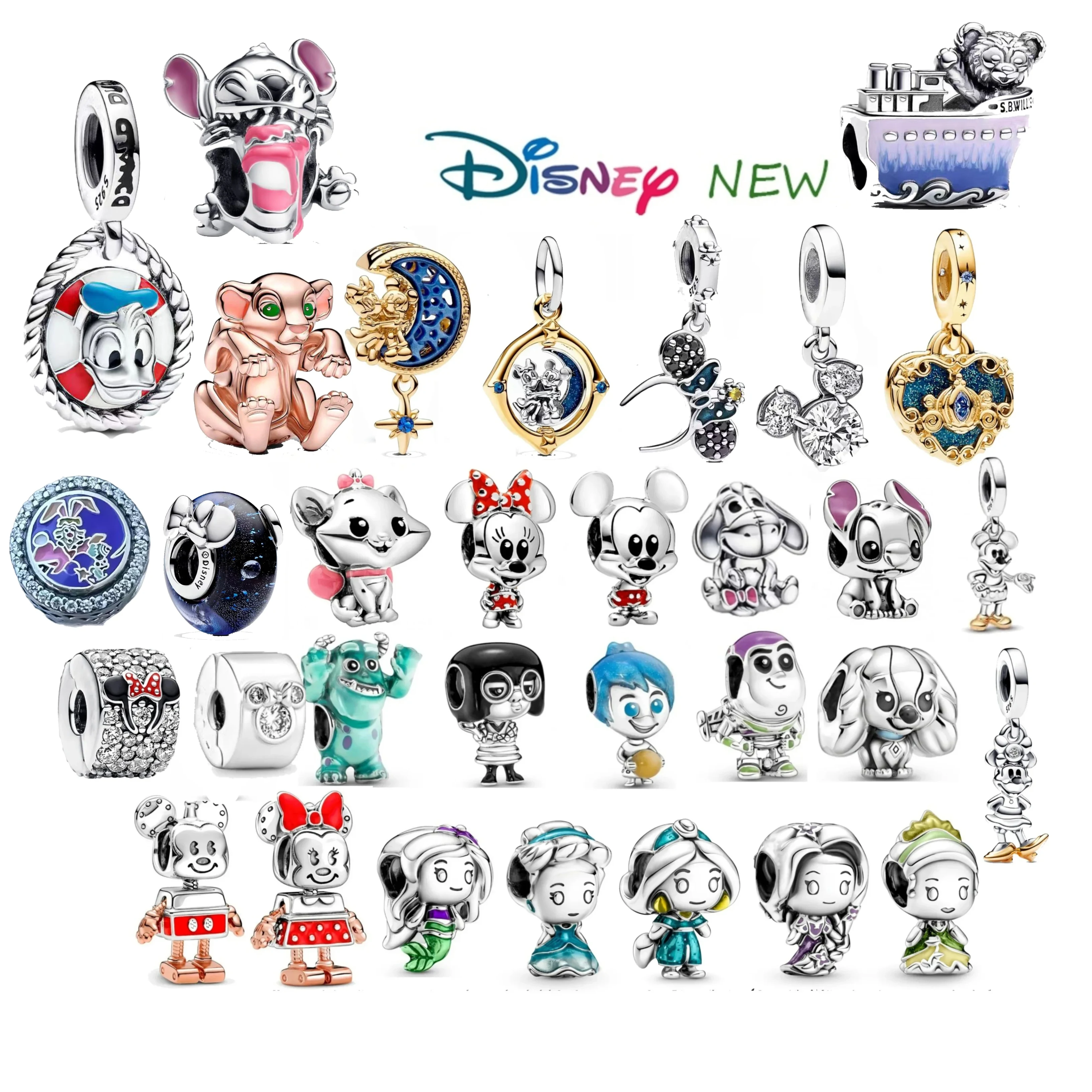 

Potdemie Disney Charm Fits Pandora 925 Original Bracelet Fairy Tale Character Charm Beads Beautiful Diy Jewelry Making