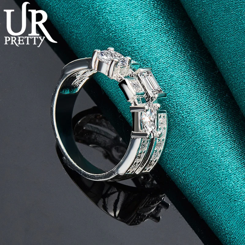 925 Sterling Silver 7-10# Charm AAA Zircon Ring for Woman Men Gifts Engagement Wedding Anniversary Fashion Jewelry 4