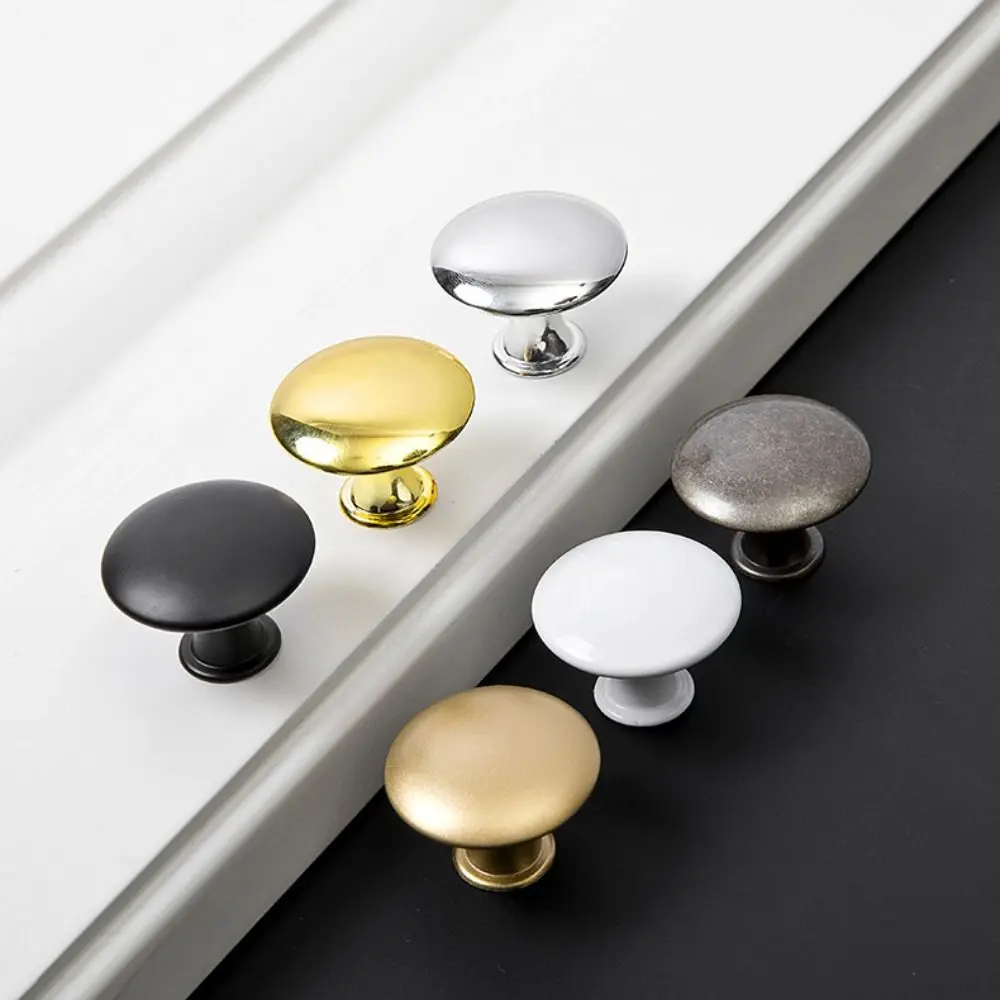 Rust-Resistant Mushroom Cabinet Handles Round Single Hole Drawer Pulls Zinc Alloy Durable Furniture Hardware Home Decor