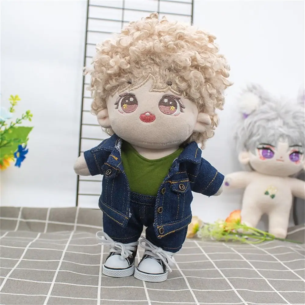 10cm Cotton Doll Clothes Fashion Jeans Pants Jacket Suits Cotton Doll Casual Wears Coat Tops 1/12 Dolls Clothes Accessories