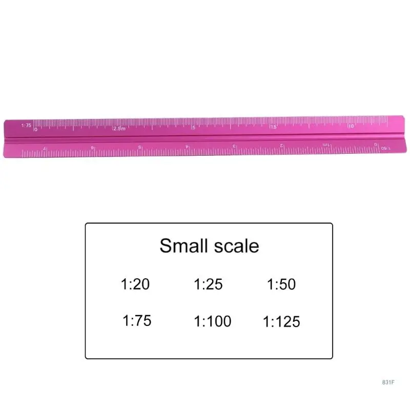 Triangular Building Ruler Aluminum Triangle Mechanical Drafting Ruler Architectural Scale Ruler for Architects Students