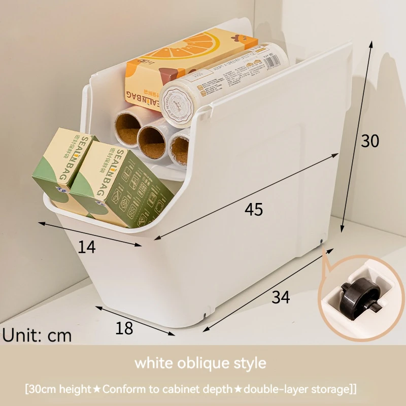 

Kitchen Storage Case with Wheels Seasoning Bottle Vegetable Storage Container Kitchen Closet Organizer Make Up Organizer