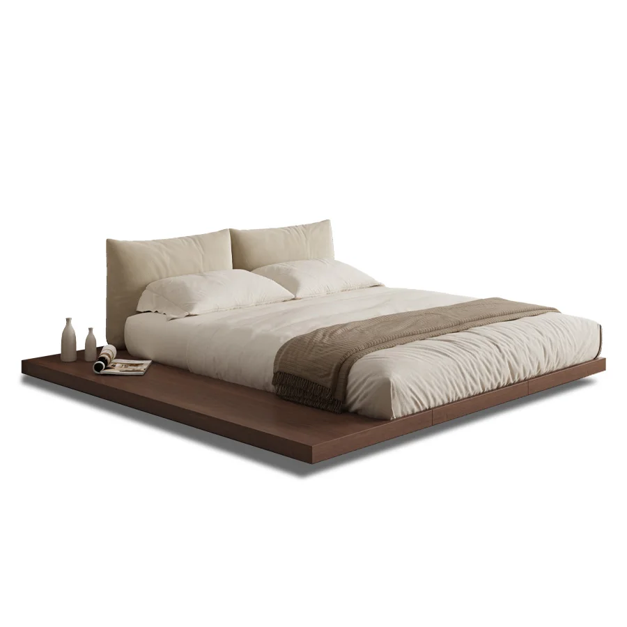 

Furniture Solid Wood Floating Platform Frame Queen King Size Low Bed Japanese-style Tatami Bed Floating Bed Frame