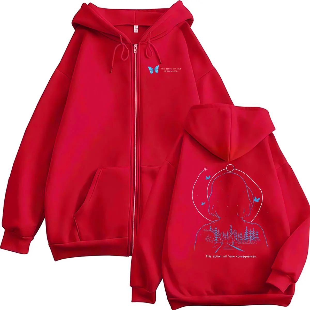 Game Life Is Strange Print Reißverschluss-Hoodie für Herren und Damen, langärmelig, modische Kleidung, Sweatshirt, Retro-Ästhetik, Pullover mit Kapuze – Detail 4