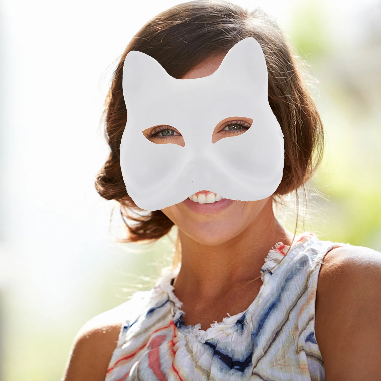 

6pcs Fox Face Masks Diy Blank Unpainted White Animal Masquerade Cosplay Party Props Halloween Craft Pulp Masks