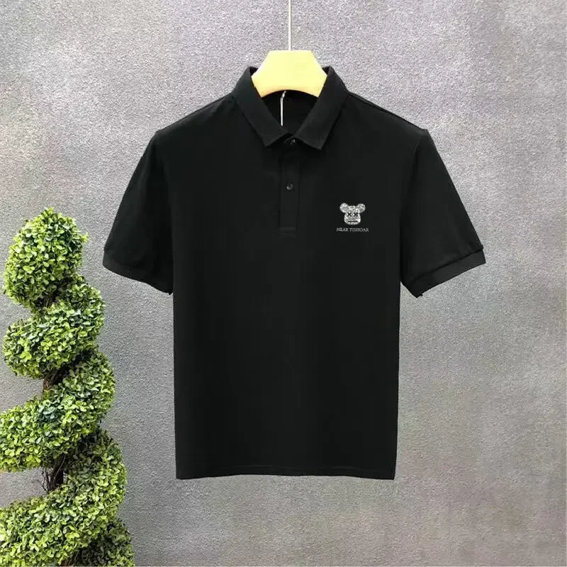 

Katoen Print White Man Polo Shirts Black Luxury Elegant Basic New in Tops & Tees Wholesale Chic Tee with Collar T Shirt for Men
