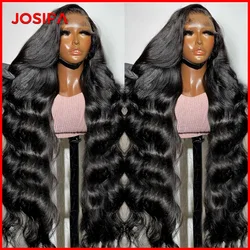 Perruque Body Wave Lace Front Wig Remy Brésilienne Naturelle, Cheveux Humains, 13x4, 13x6, Transparent HD, 30 40 Pouces, Densité 180, pour Femme