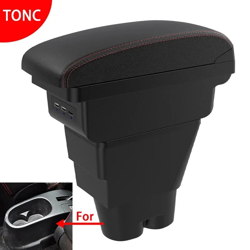 

For Peugeot 207 Armrest Box Peugeot 207CC Interior Central Storage Box Pu Leather Armrest with USB Car Accessories