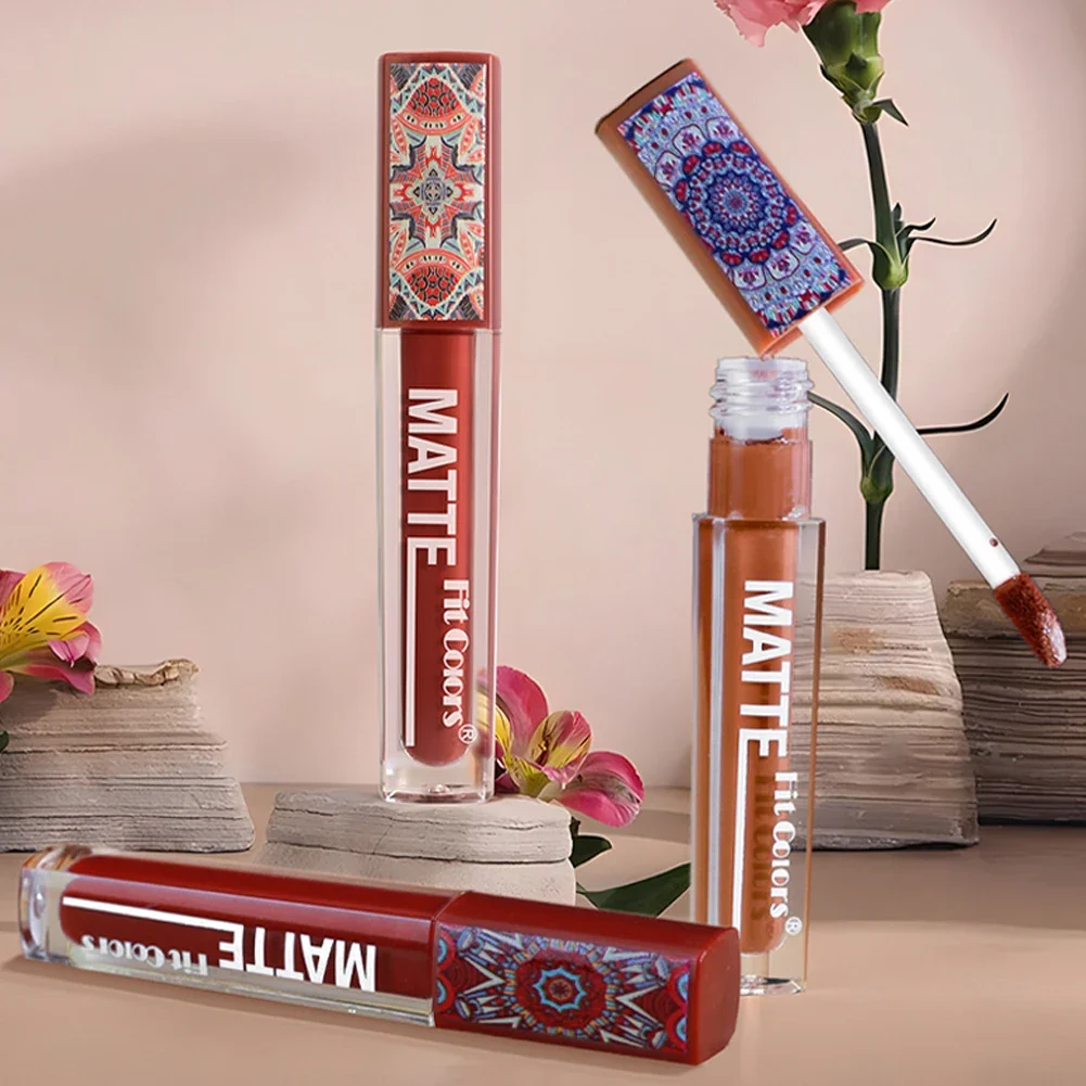 1 lápiz labial mate de terciopelo, brillo de labios, taza antiadherente, maquillaje de belleza para mujeres, Cosméticos impermeables de larga duración